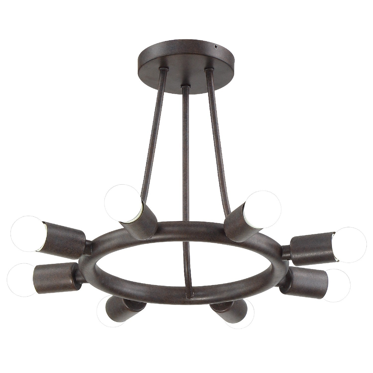 Crystorama - 9043-CZ - Eight Light Semi Flush Mount - Dakota - Charcoal Bronze