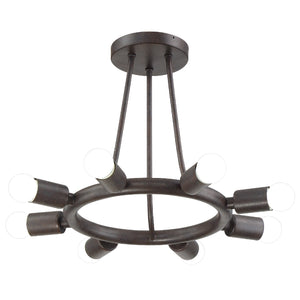 Crystorama - 9043-CZ - Eight Light Semi Flush Mount - Dakota - Charcoal Bronze