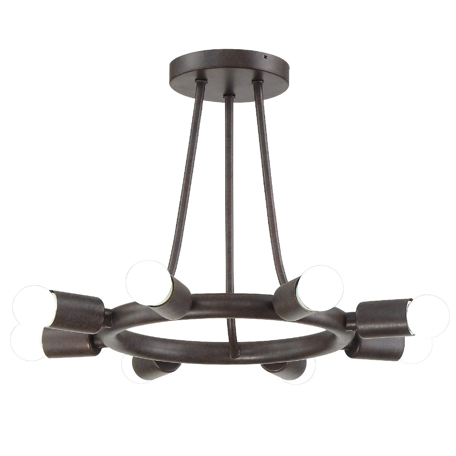 Crystorama - 9043-CZ - Eight Light Semi Flush Mount - Dakota - Charcoal Bronze