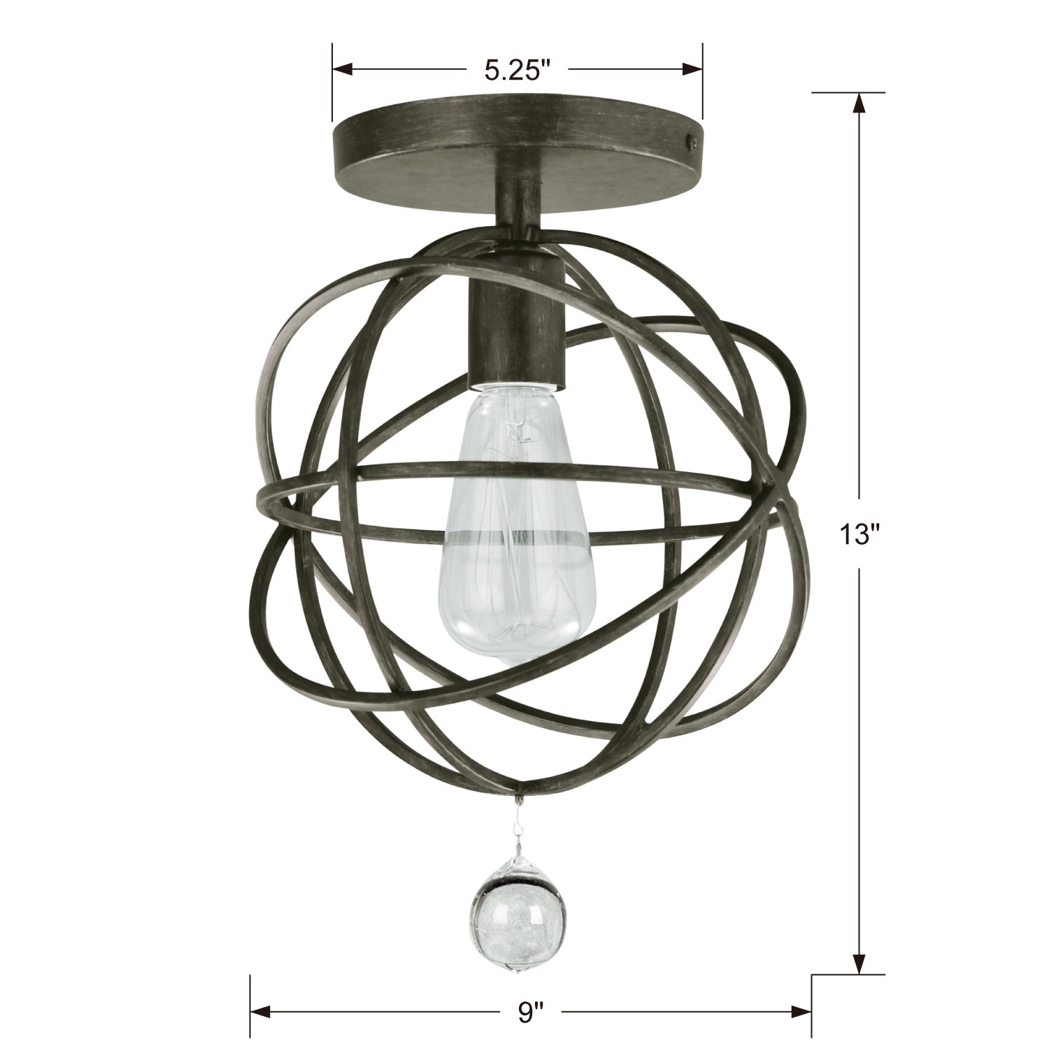 Crystorama - 9220-EB_CEILING - One Light Semi Flush Mount - Solaris - English Bronze