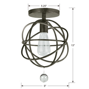 Crystorama - 9220-EB_CEILING - One Light Semi Flush Mount - Solaris - English Bronze