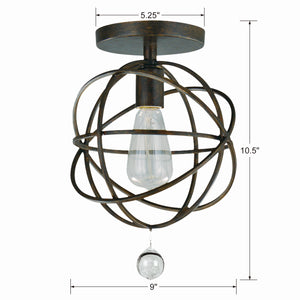 Crystorama - 9220-EB_CEILING - One Light Semi Flush Mount - Solaris - English Bronze