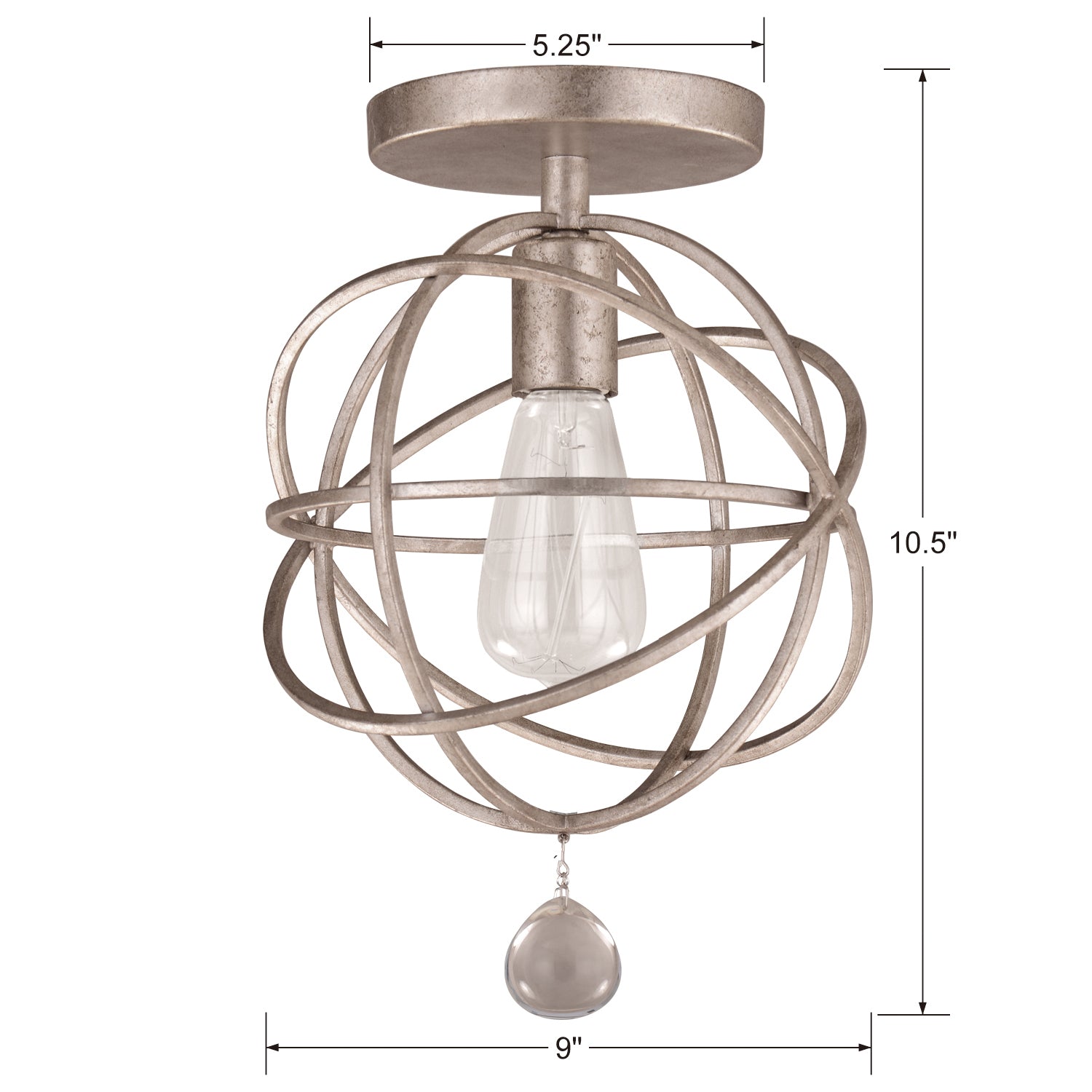 Crystorama - 9220-OS_CEILING - One Light Semi Flush Mount - Solaris - Olde Silver