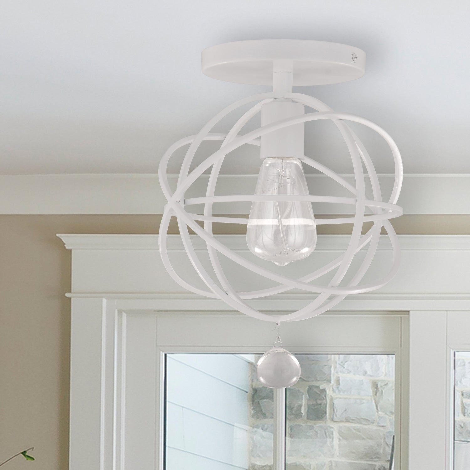 Crystorama - 9220-WW_CEILING - One Light Semi Flush Mount - Solaris - Wet White