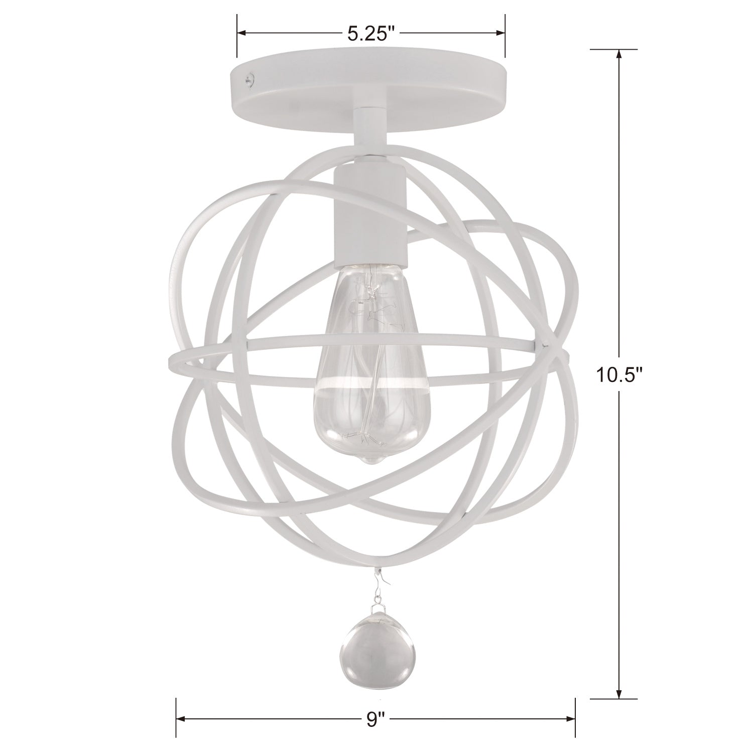 Crystorama - 9220-WW_CEILING - One Light Semi Flush Mount - Solaris - Wet White