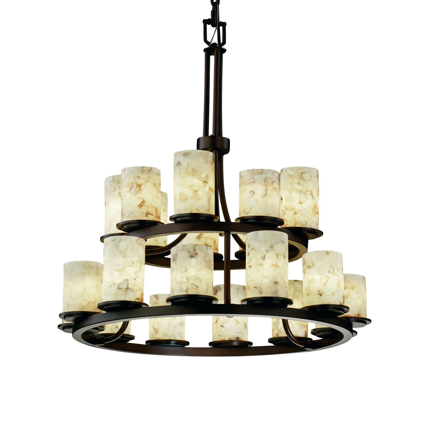 Justice Designs - ALR-8767-10-DBRZ - 21 Light Chandelier - Alabaster Rocks - Dark Bronze