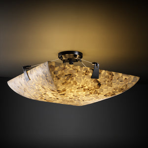 Justice Designs - ALR-9631-25-MBLK-LED3-3000 - LED Semi-Flush Mount - Alabaster Rocks - Matte Black