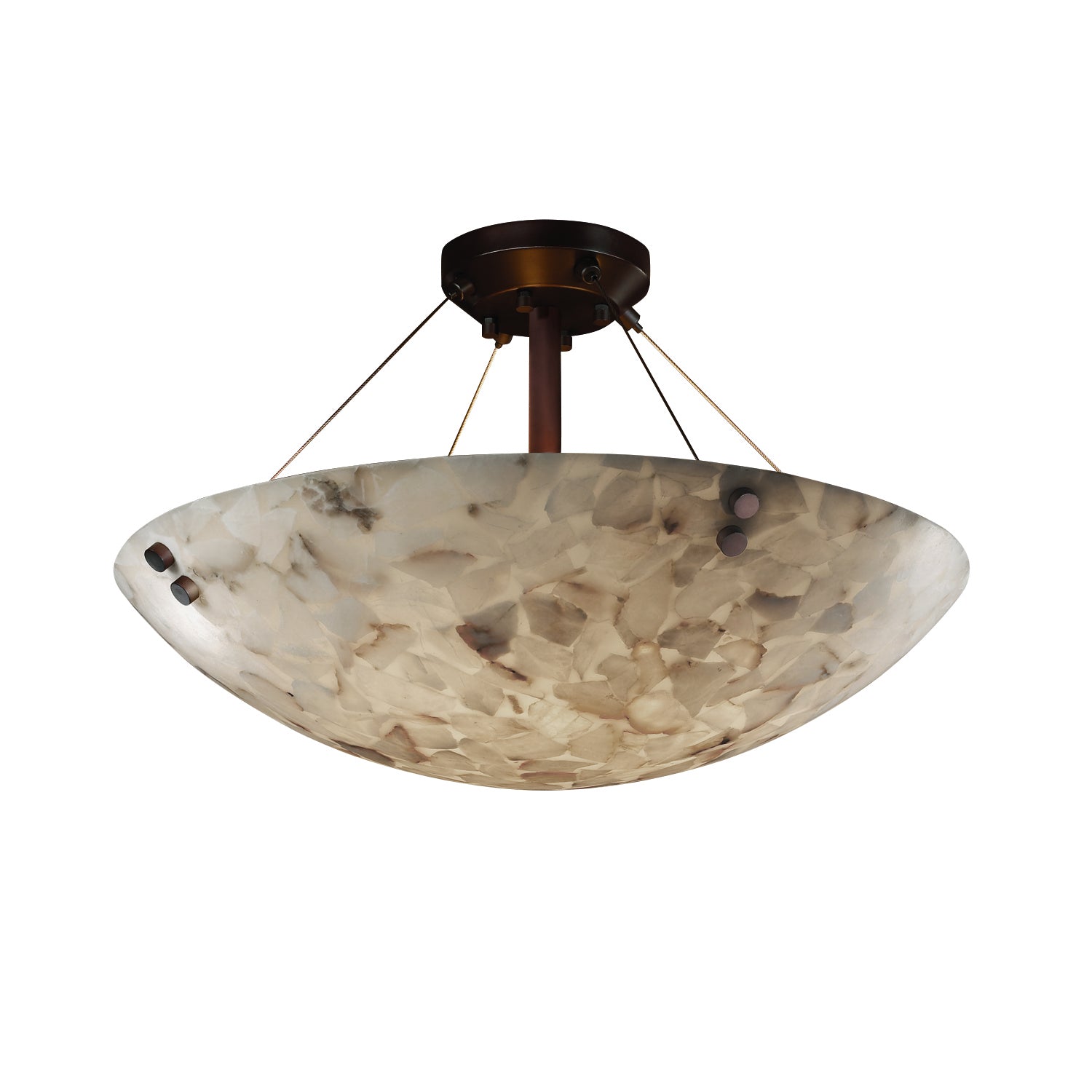 Justice Designs - ALR-9651-35-DBRZ-F1-LED3-3000 - LED Semi-Flush Mount - Alabaster Rocks - Dark Bronze