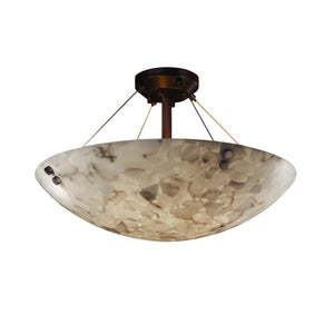 Justice Designs - ALR-9651-35-DBRZ-F1-LED3-3000 - LED Semi-Flush Mount - Alabaster Rocks - Dark Bronze