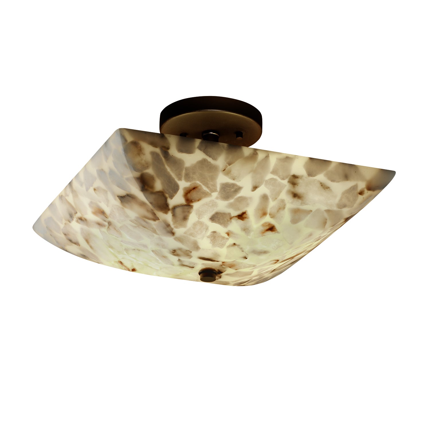 Justice Designs - ALR-9695-25-DBRZ-LED2-2000 - LED Semi-Flush Mount - Alabaster Rocks - Dark Bronze