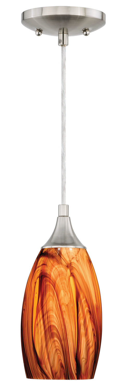 Vaxcel - P0178 - One Light Mini Pendant - Milano - Satin Nickel