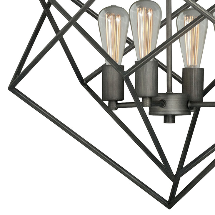 Vaxcel - P0187 - Four Light Pendant - Rad - Warm Pewter