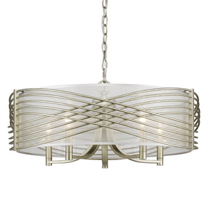 Golden - 5516-5 WG-SHR - Five Light Chandelier - Zara - White Gold