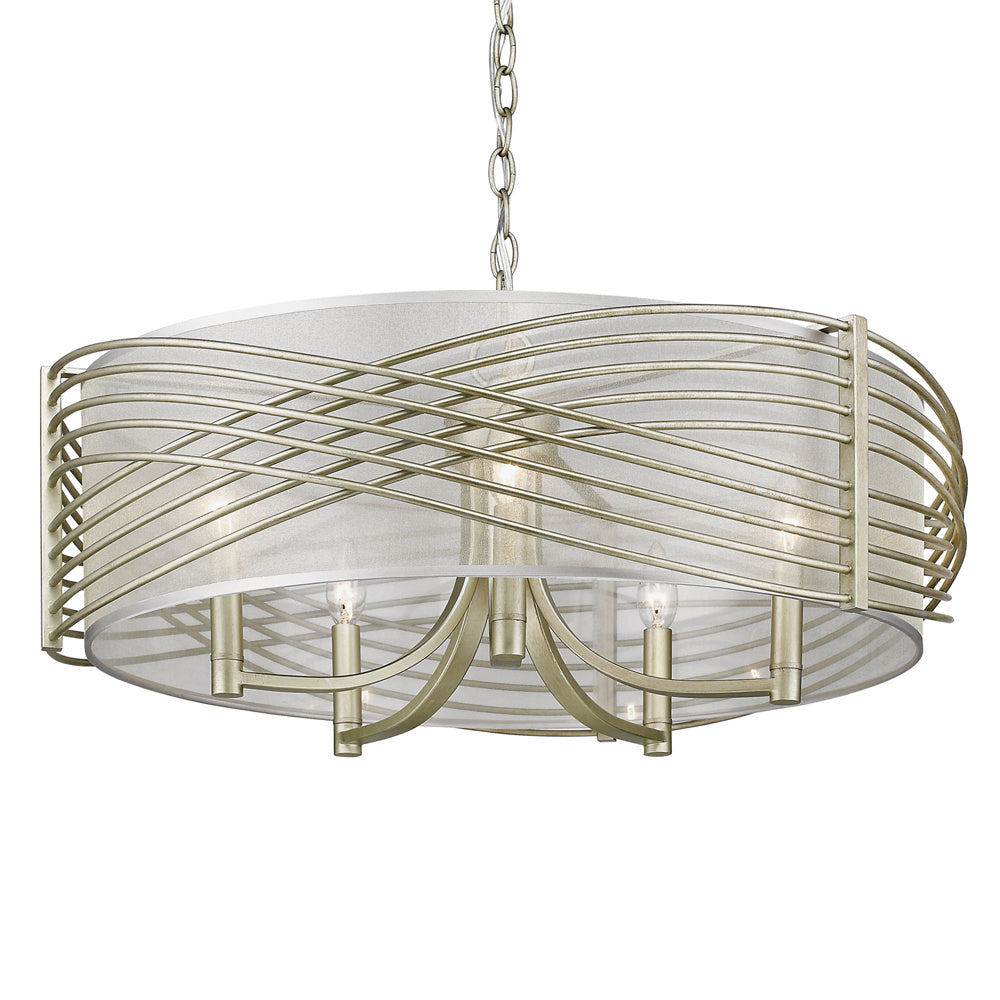 Golden - 5516-5 WG-SHR - Five Light Chandelier - Zara - White Gold