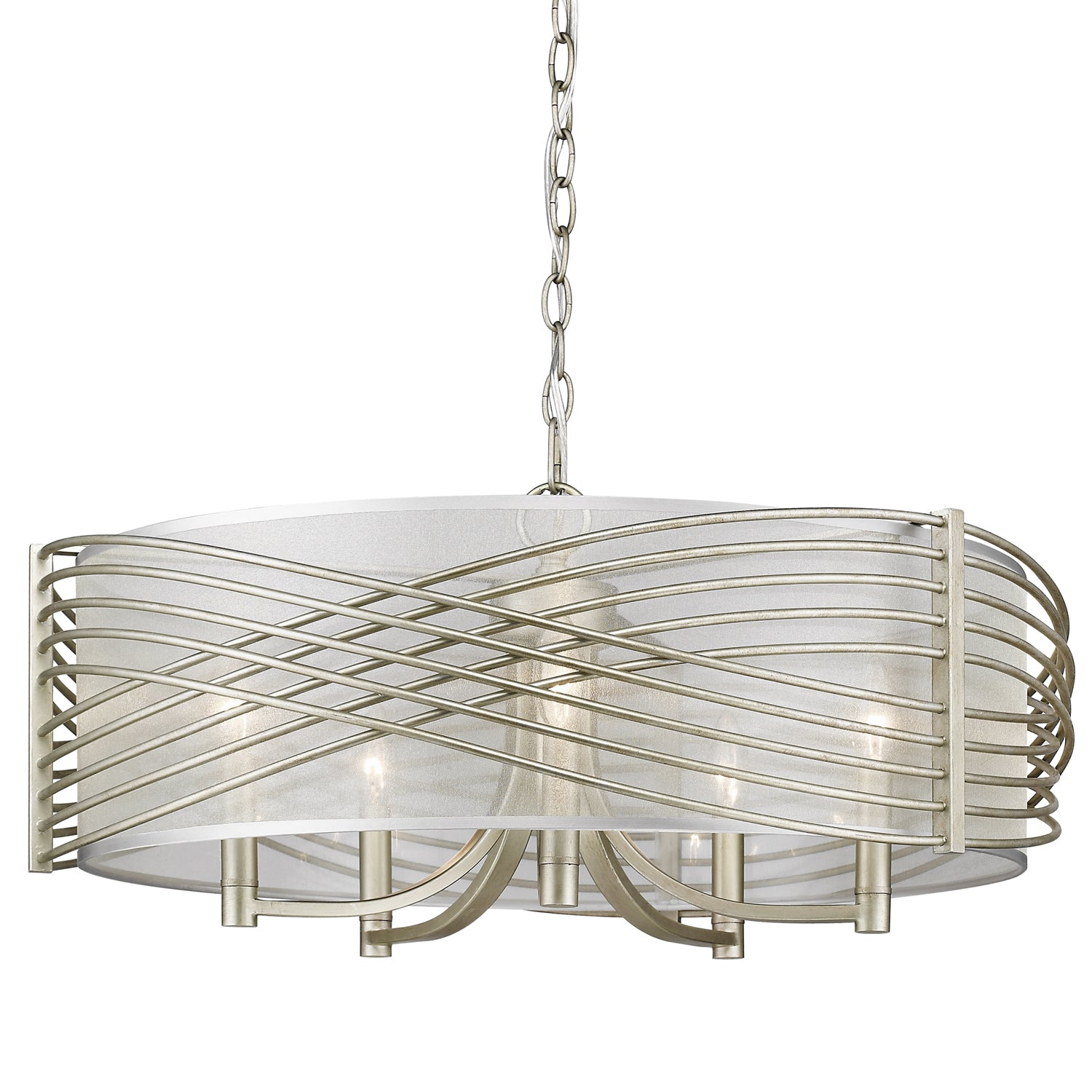 Golden - 5516-5 WG-SHR - Five Light Chandelier - Zara - White Gold