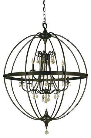 Framburg - 1070 MB - Nine Light Foyer Chandelier - Compass - Mahogany Bronze