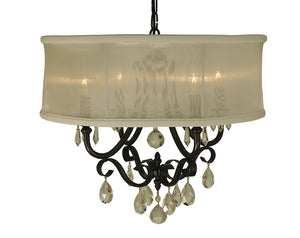 Framburg - 1234 MB/SWH - Four Light Chandelier - Liebestraum - Mahogany Bronze with Sheer White Shade