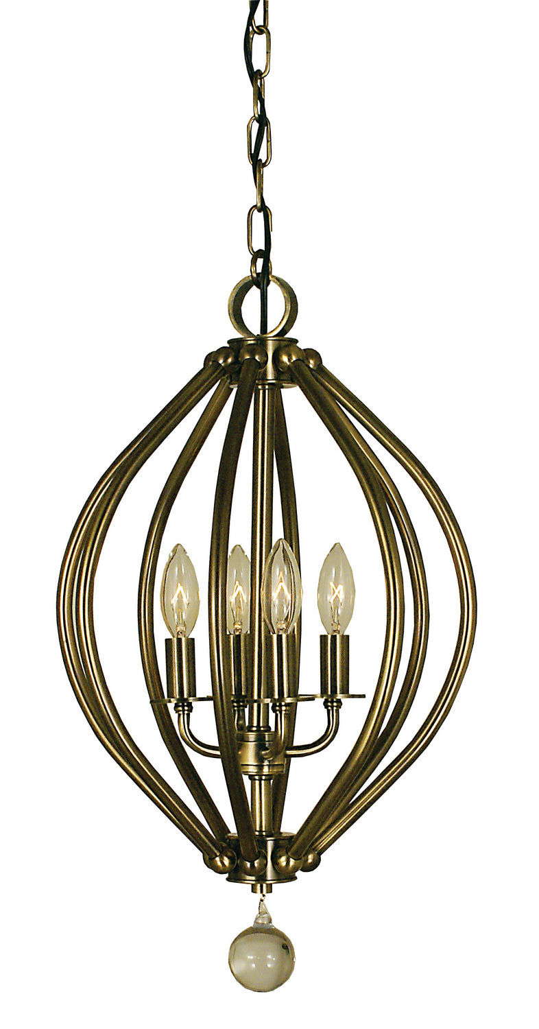 Framburg - 4344 AB - Four Light Chandelier - Dewdrop - Antique Brass