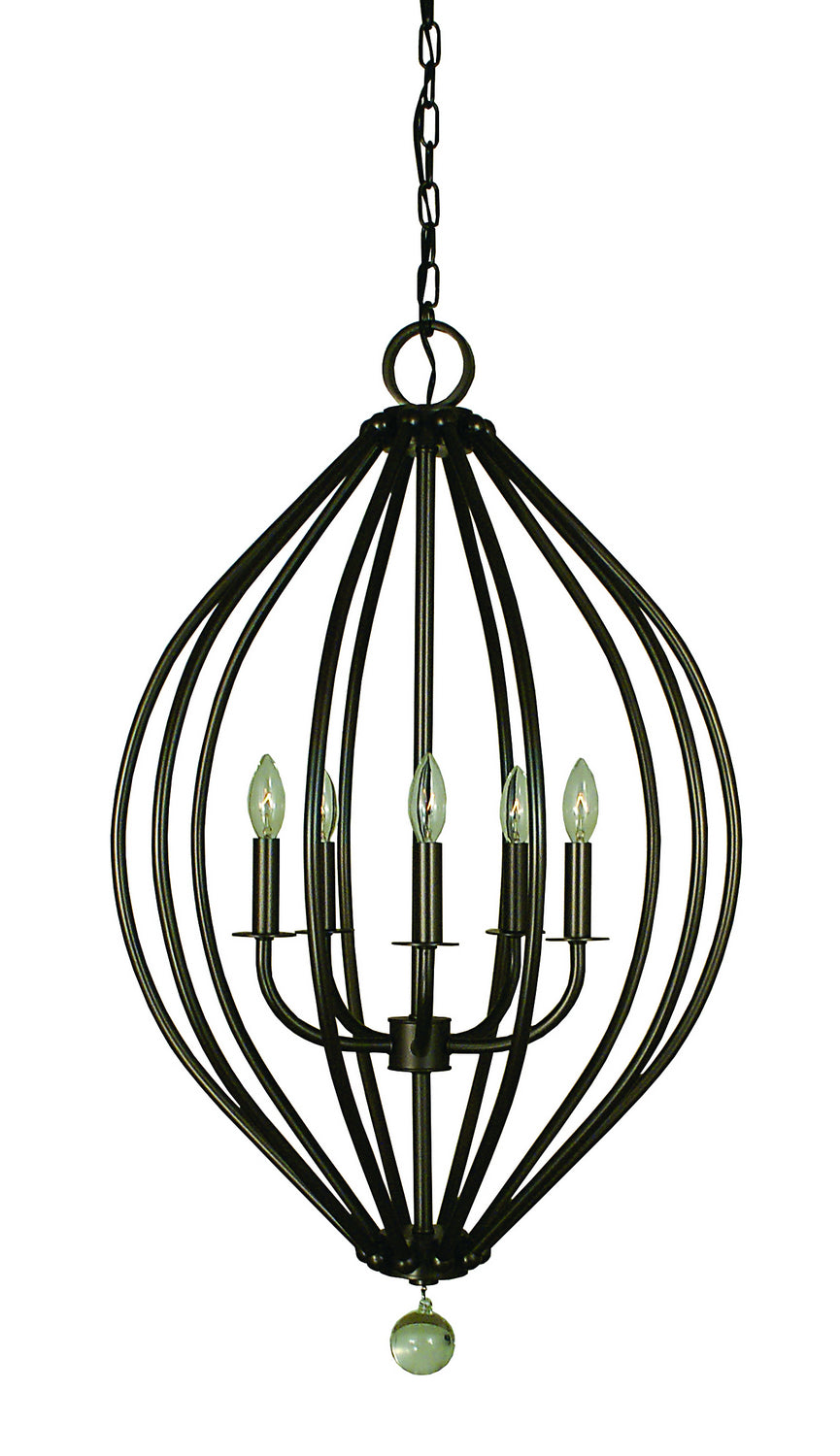 Framburg - 4345 MB - Five Light Chandelier - Dewdrop - Mahogany Bronze