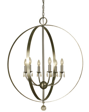 Framburg - 4376 BN - Six Light Foyer Chandelier - Constellation - Brushed Nickel