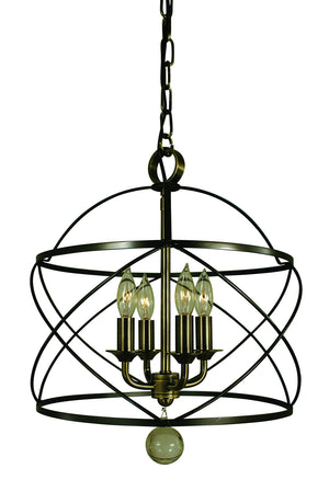 Framburg - 4414 MB/AB - Four Light Chandelier - Nantucket - Mahogany Bronze and Antique Brass