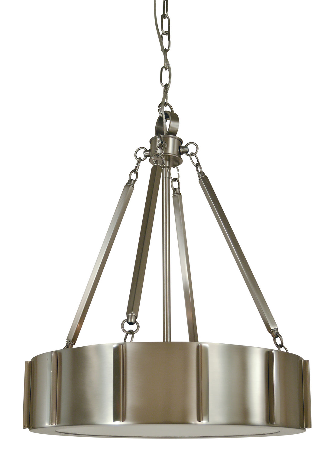 Framburg - 4590 BN/PN - Four Light Pendant - Pantheon - Matte Black with Polished Nickel