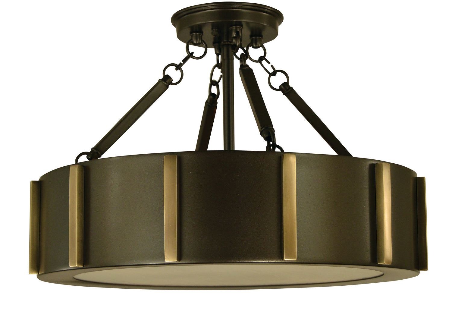 Framburg - 4592 MB/AB - Four Light Flush / Semi-Flush Mount - Pantheon - Mahogany Bronze with Antique Brass