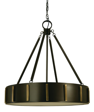 Framburg - 4594 MB/AB - Four Light Pendant - Pantheon - Mahogany Bronze with Antique Brass