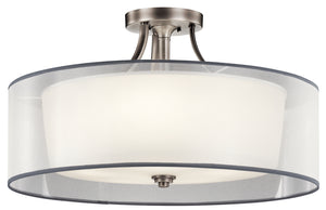 Kichler - 42399AP - Five Light Semi Flush Mount - Lacey - Antique Pewter