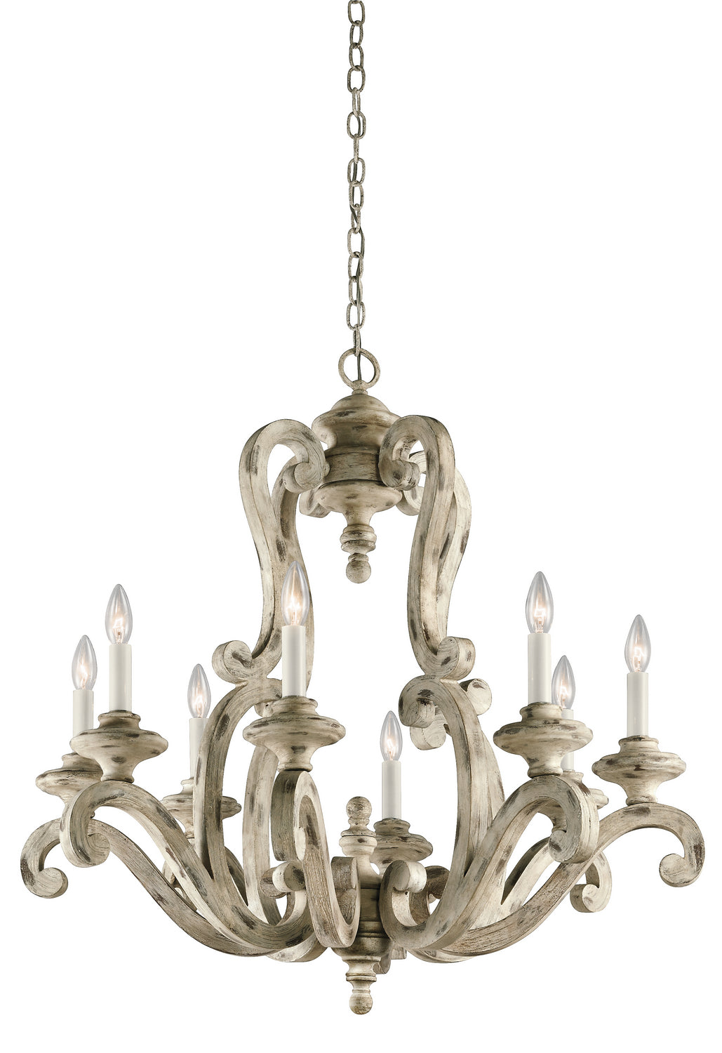 Kichler - 43265DAW - Eight Light Chandelier - Hayman Bay - Distressed Antique White