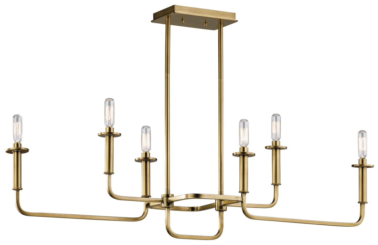 Kichler - 43362NBR - Six Light Linear Chandelier - Alden - Natural Brass