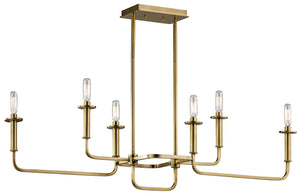 Kichler - 43362NBR - Six Light Linear Chandelier - Alden - Natural Brass