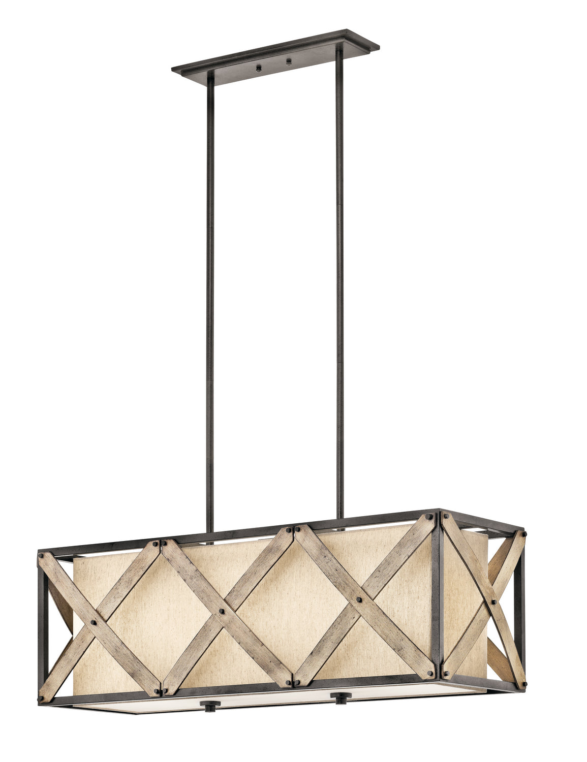 Kichler - 43774AVI - Three Light Linear Chandelier - Cahoon - Anvil Iron