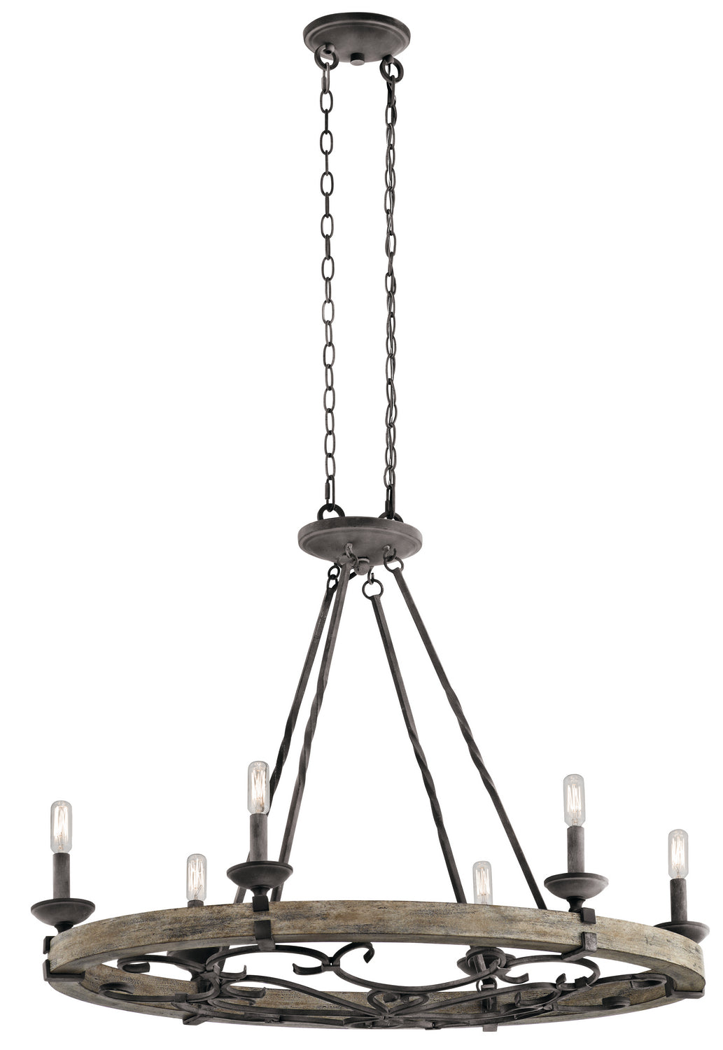 Kichler - 43824WZC - Six Light Pendant - Taulbee - Weathered Zinc