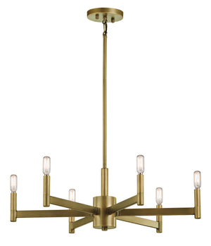 Kichler - 43859NBR - Six Light Chandelier - Erzo - Natural Brass