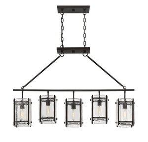 Savoy House - 1-3043-5-13 - Five Light Linear Chandelier - Glenwood - English Bronze