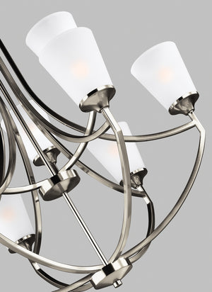 Generation Lighting. - 3124509-962 - Nine Light Chandelier - Hanford - Brushed Nickel