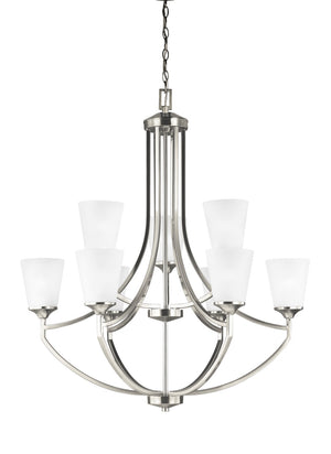 Generation Lighting. - 3124509-962 - Nine Light Chandelier - Hanford - Brushed Nickel