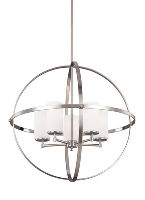 Generation Lighting. - 3124605-962 - Five Light Chandelier - Alturas - Brushed Nickel