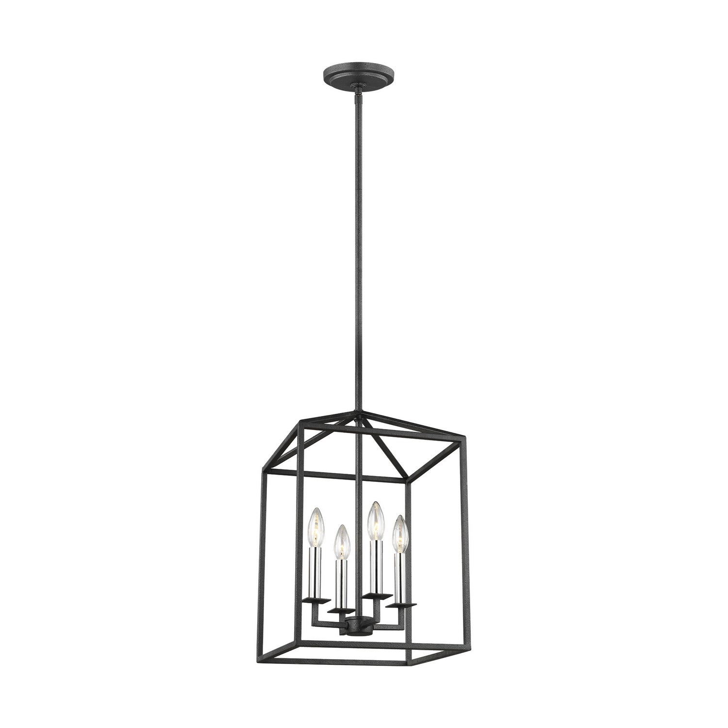 Generation Lighting. - 5115004-112 - Four Light Hall / Foyer - Perryton - Midnight Black