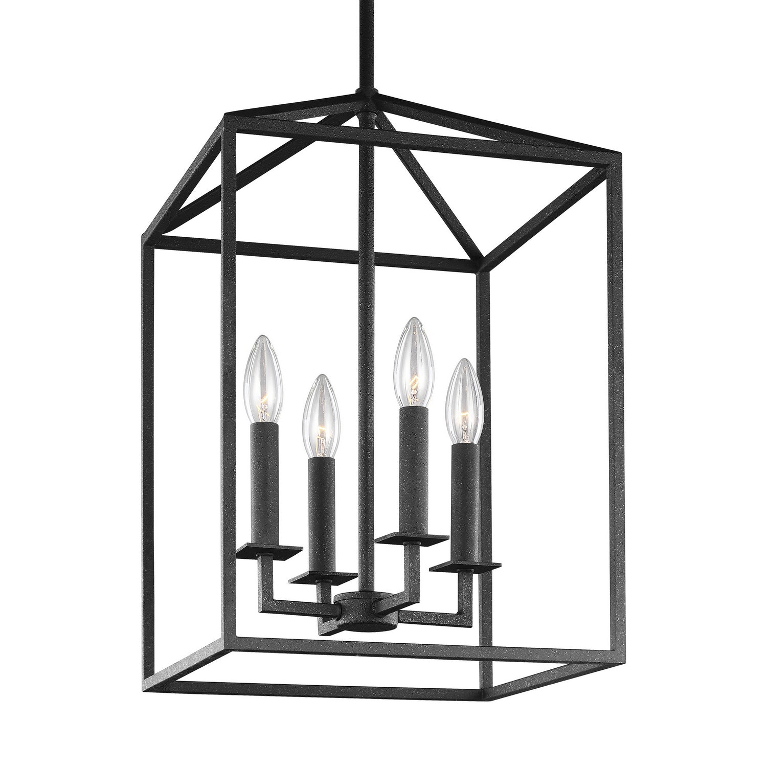 Generation Lighting. - 5115004-112 - Four Light Hall / Foyer - Perryton - Midnight Black