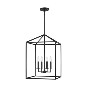 Generation Lighting. - 5115004-112 - Four Light Hall / Foyer - Perryton - Midnight Black