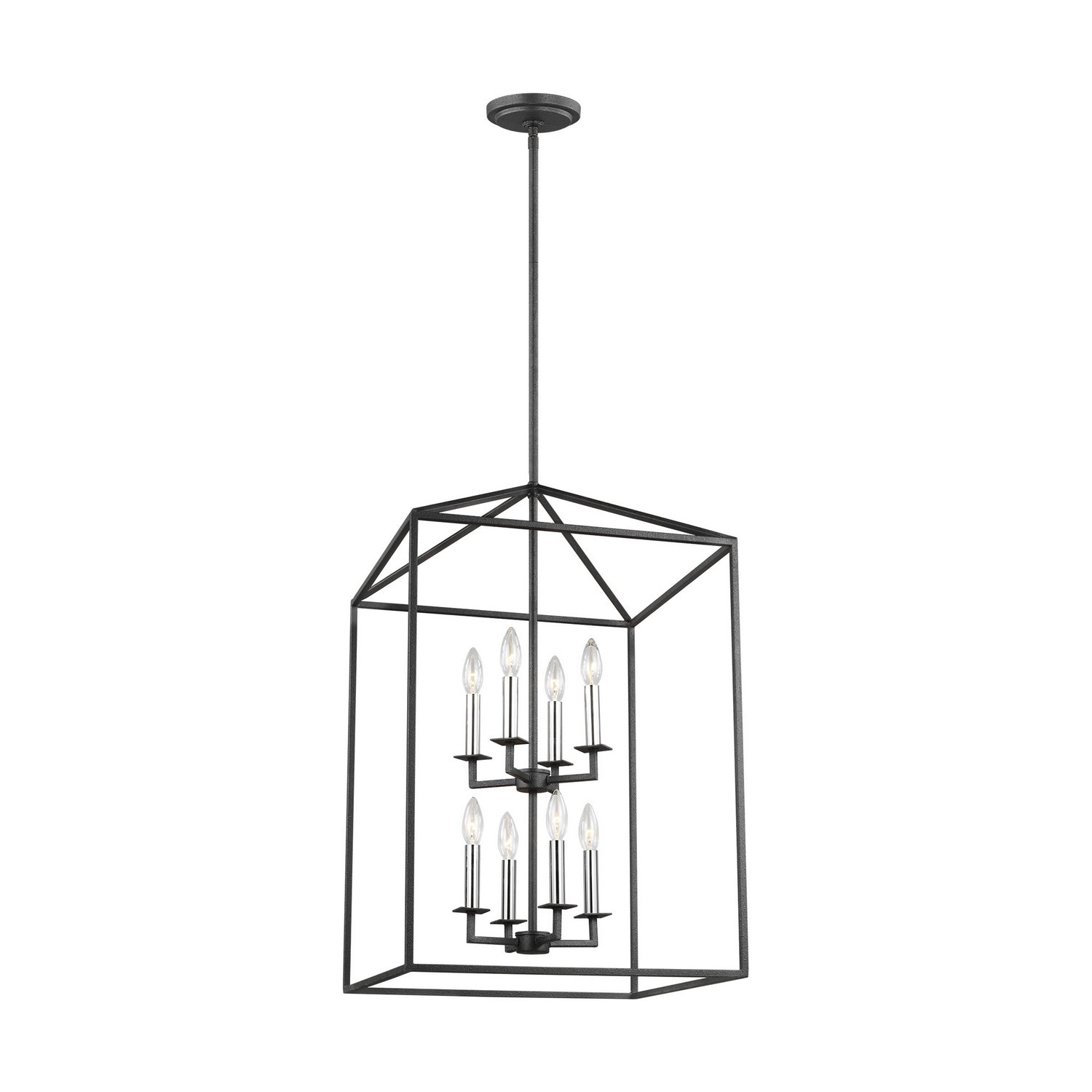 Generation Lighting. - 5115008-112 - Eight Light Hall / Foyer - Perryton - Midnight Black