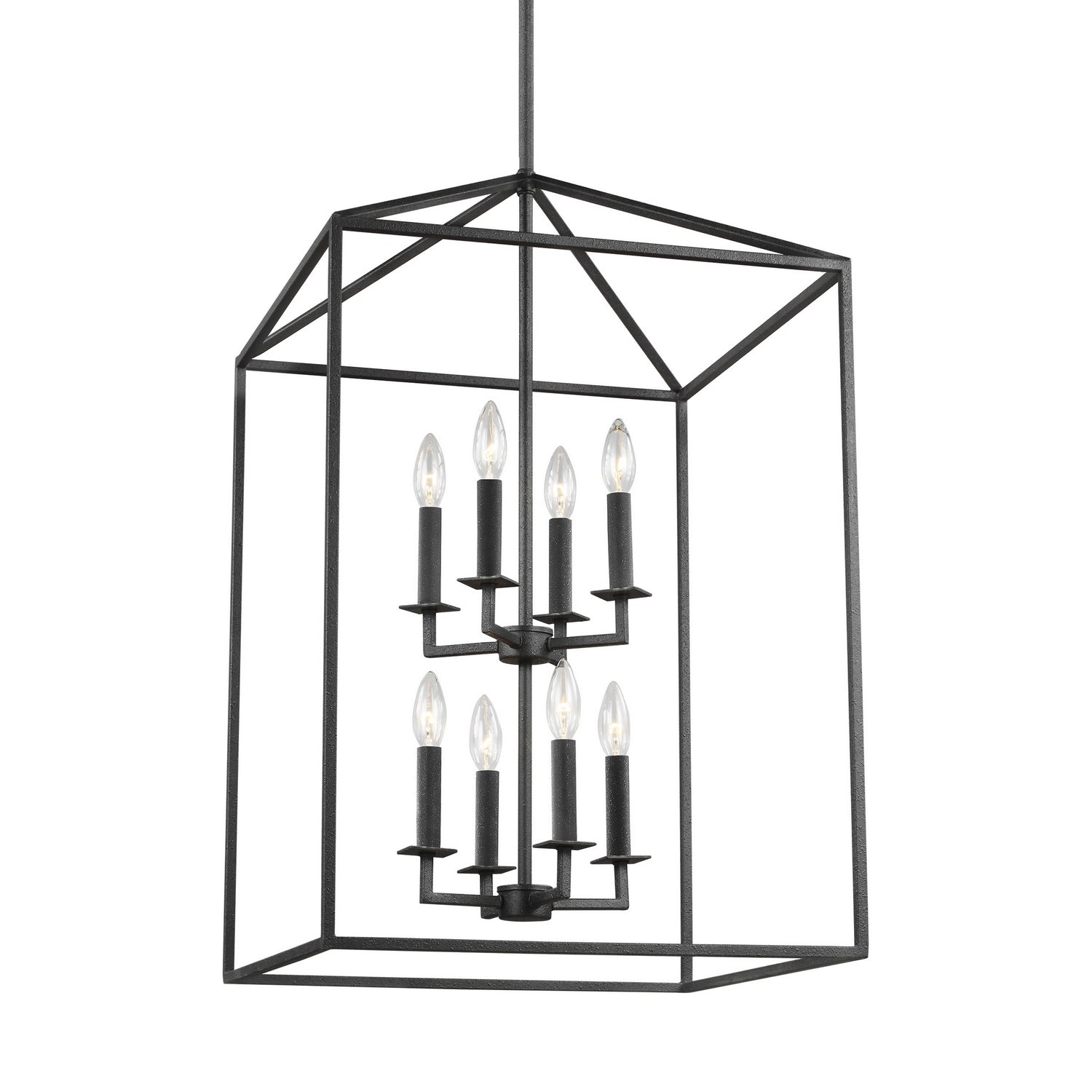 Generation Lighting. - 5115008-112 - Eight Light Hall / Foyer - Perryton - Midnight Black