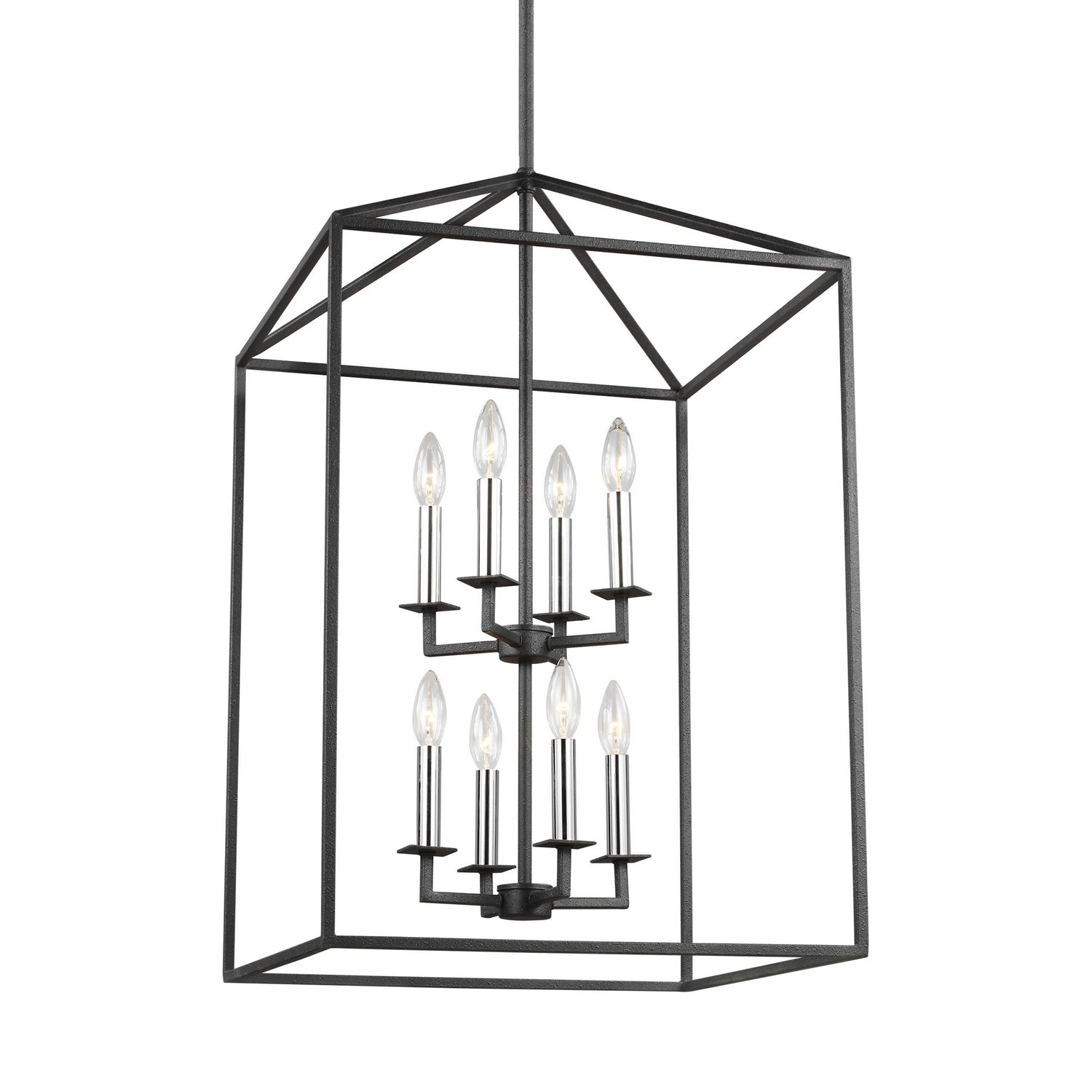 Generation Lighting. - 5115008-112 - Eight Light Hall / Foyer - Perryton - Midnight Black