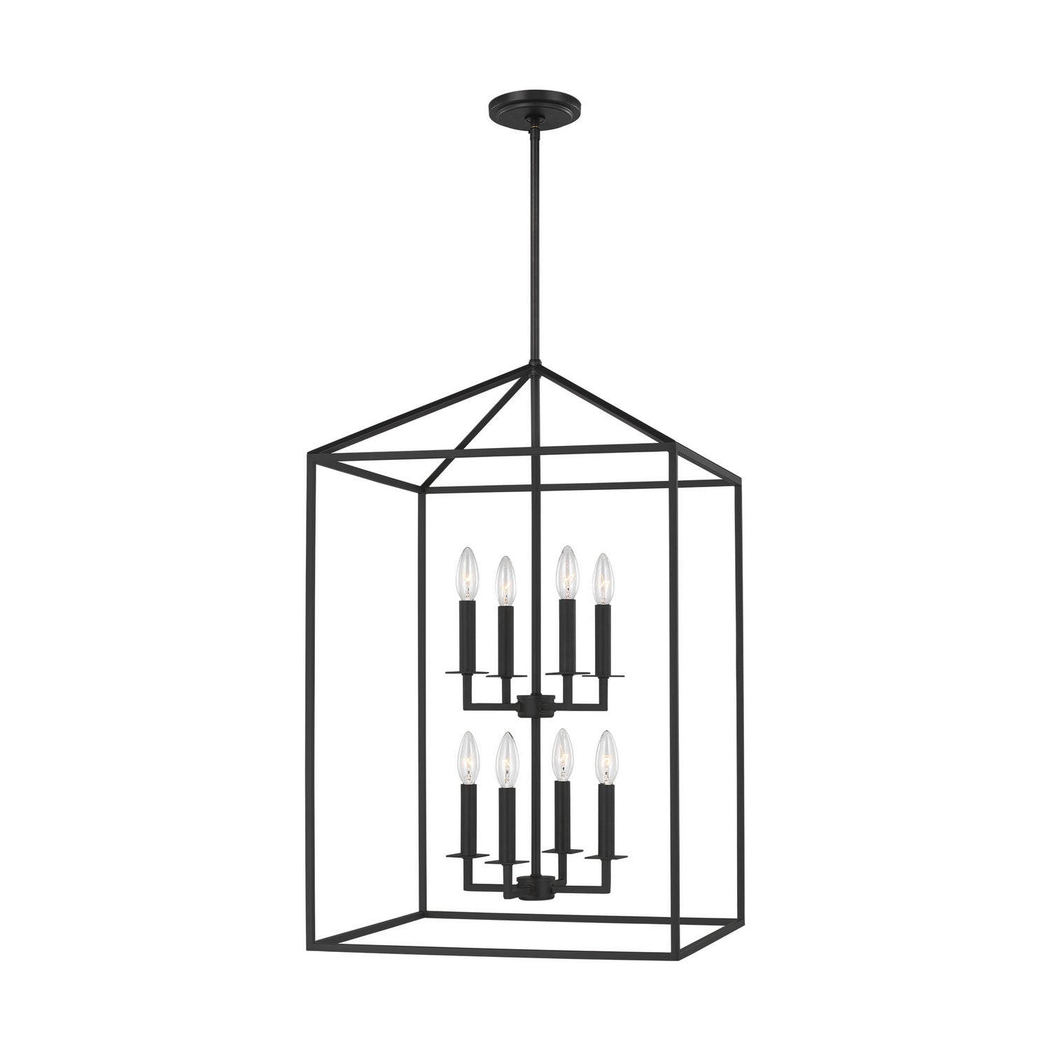 Generation Lighting. - 5115008-112 - Eight Light Hall / Foyer - Perryton - Midnight Black