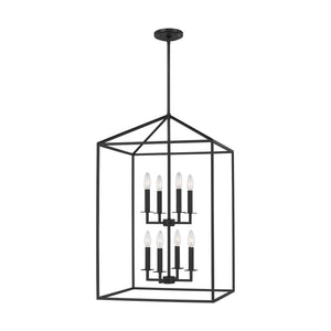 Generation Lighting. - 5115008-112 - Eight Light Hall / Foyer - Perryton - Midnight Black