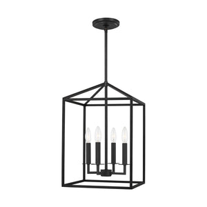 Generation Lighting. - 5215004-112 - Four Light Hall / Foyer - Perryton - Midnight Black