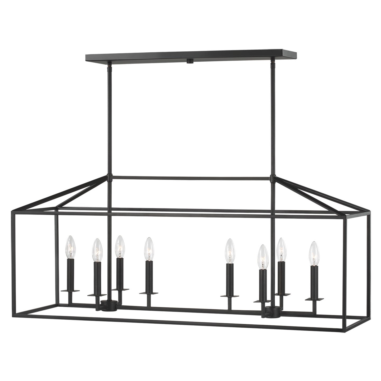 Generation Lighting - 6615008-112 - Eight Light Island Pendant - Perryton - Midnight Black