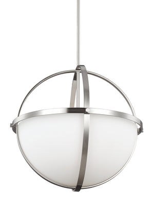 Generation Lighting. - 6624603-962 - Three Light Pendant - Alturas - Brushed Nickel